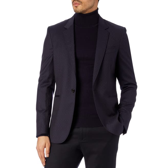PAUL SMITH Navy Lined Wool Jacket