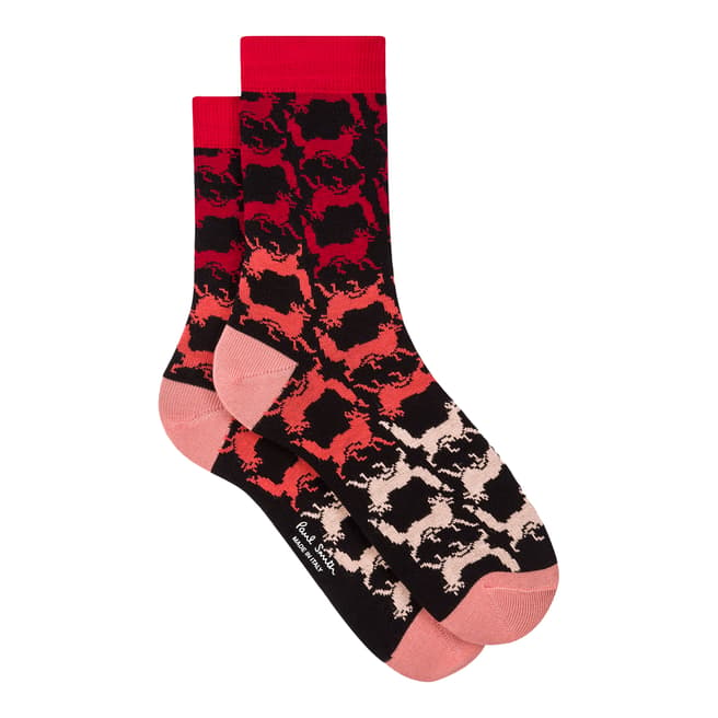 PAUL SMITH Black/Red Irma Fox Socks