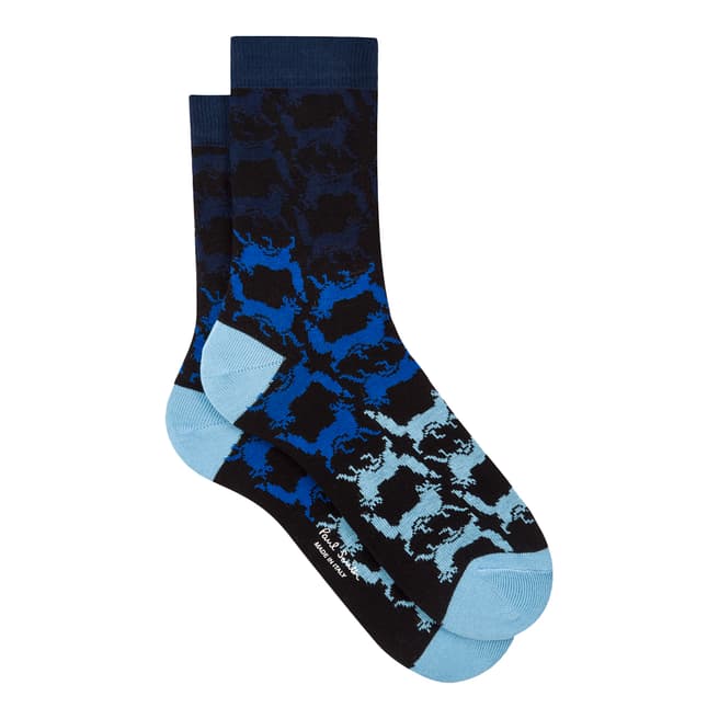 PAUL SMITH Black/Blue Irma Fox Socks