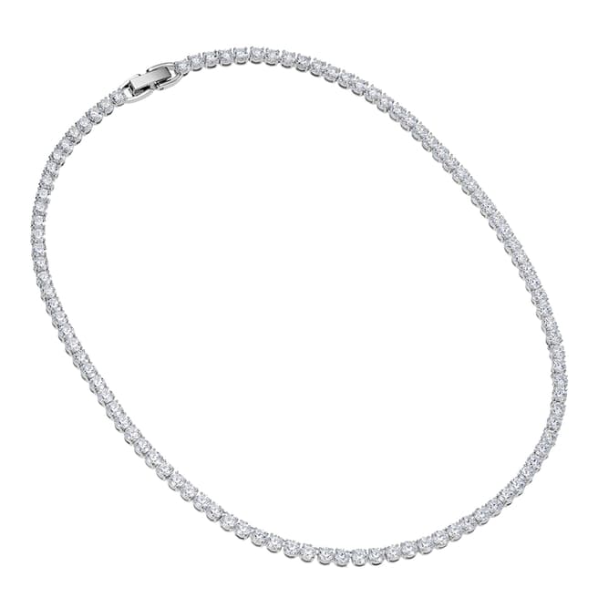 Liv Oliver Silver Plated CZ Eternity Tennis Necklace