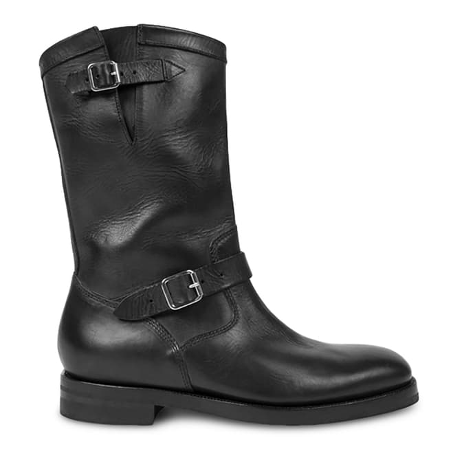 PAUL SMITH Black Marston Mid Calf Leather Boot