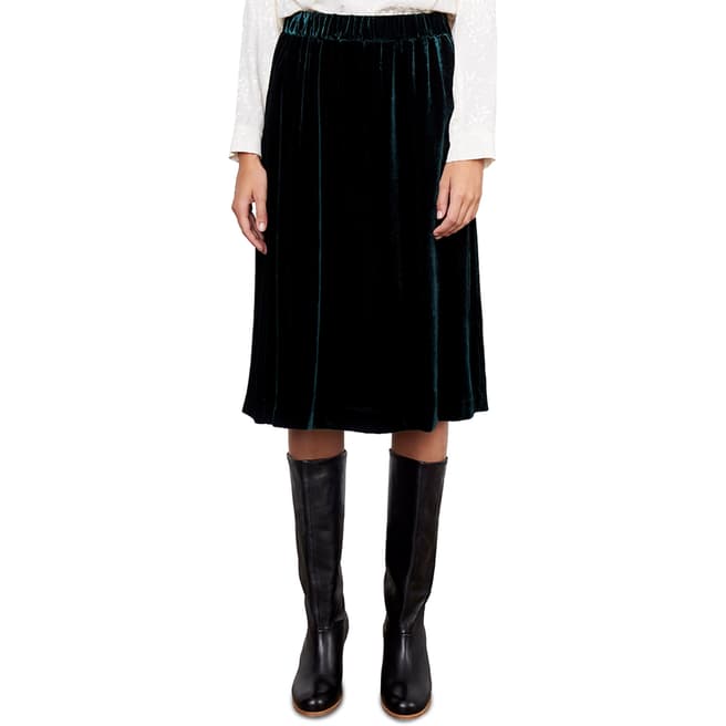 Gerard Darel Green Velvet Tally Skirt