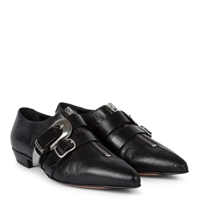 PAUL SMITH Black Leather Western Style Shoes