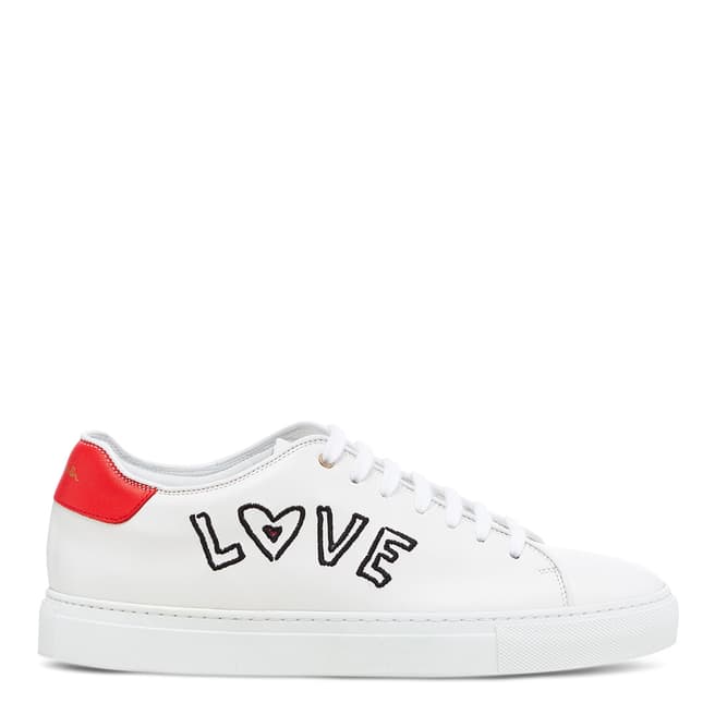 PAUL SMITH White Love Basso Leather Sneaker