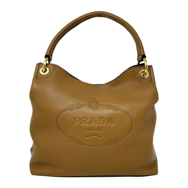 Prada Tan Leather Shoulder Bag