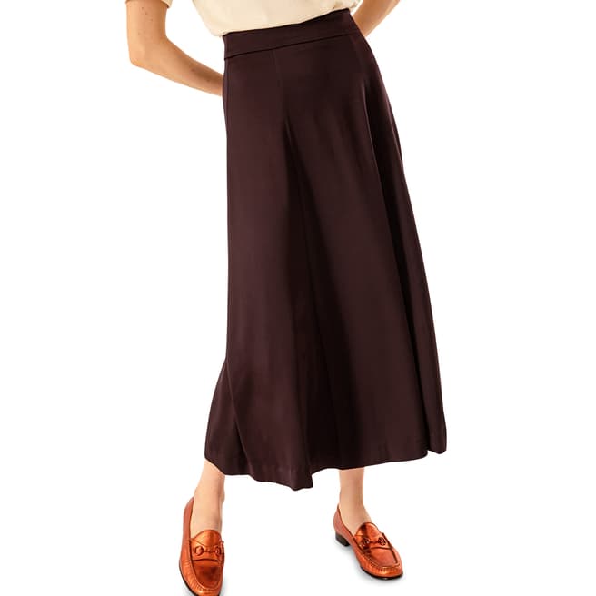 Ivy & Oak Maroon Pleated Midi Skirt