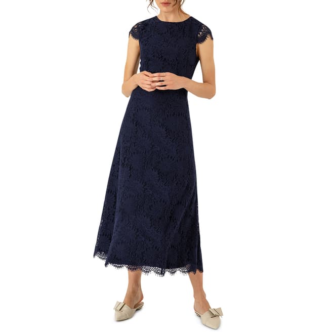 Ivy & Oak Blue Lace Ankle Length Dress