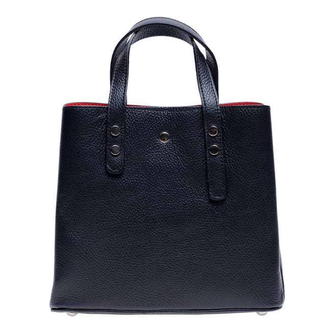 Roberta M Black Leather Top Handle Bag