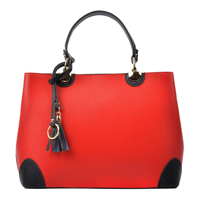 Isabella Rhea Red Leather Top Handle Bag
