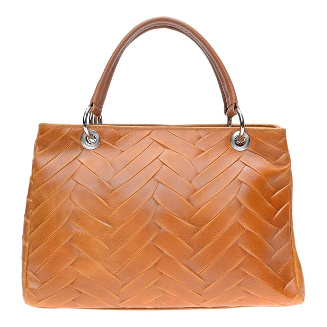 Isabella Rhea Cognac Leather Top Handle Bag