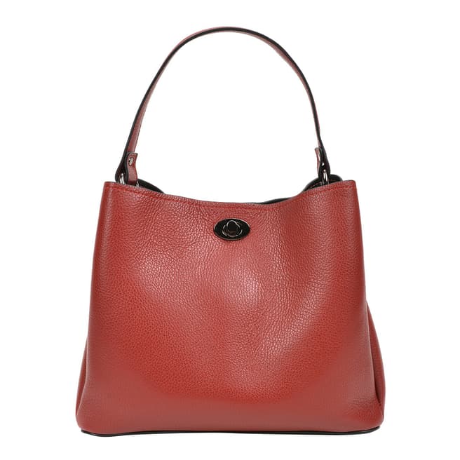 Luisa Vannini Red Leather Top Handle Bag