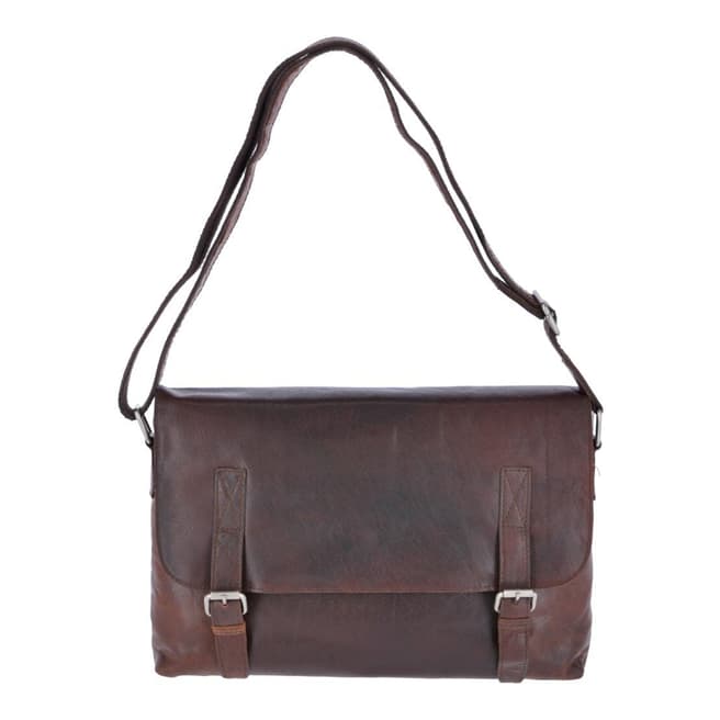 Ashwood Brandy Leather Large Messenger Bag