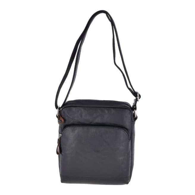 Ashwood Black/Mud Leather Small Body Bag