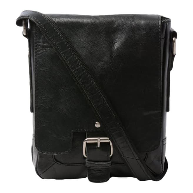 Ashwood Black Leather Flight Bag