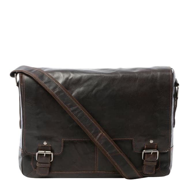 Ashwood Brown Leather Laptop Messenger Bag