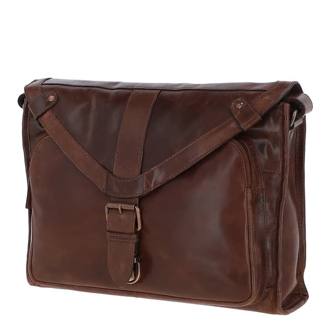 Ashwood Tan Leather Messenger Bag