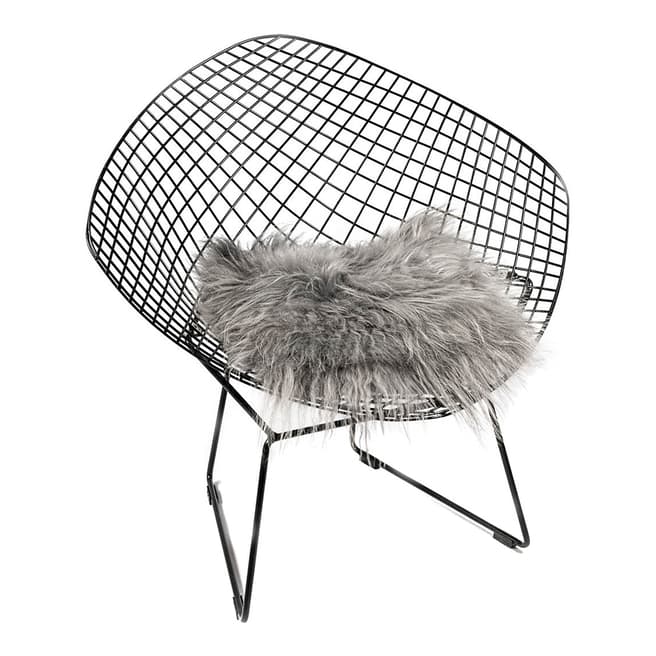 Arctic Fur Icelandic Long Hair Sheepskin Chair Pad, Grey Brisa Patchwork