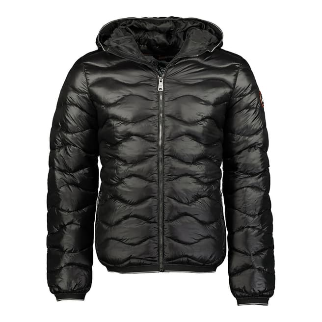 Geographical Norway Men's Black Hooded Parka