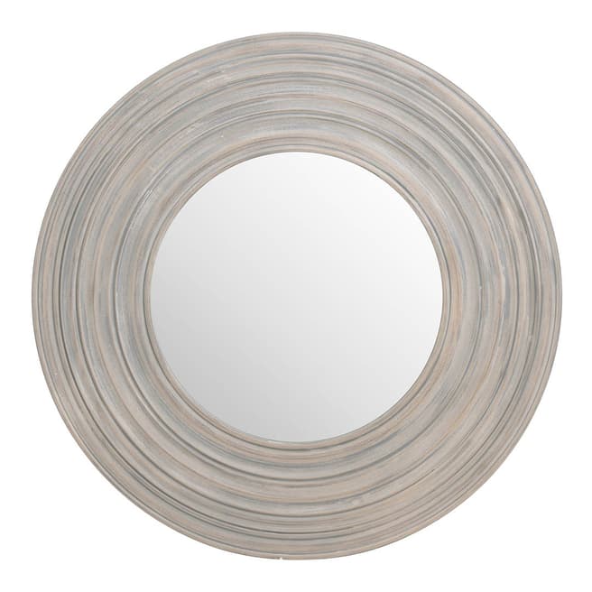 Hill Interiors Grey Painted Round Ribbed Mirror