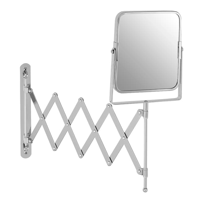 Premier Housewares Cassini Extendable Mirror, Wall Mounted, Chrome