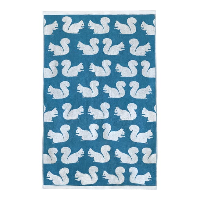 Anorak Kissing Squirrels Bath Towel, Blue