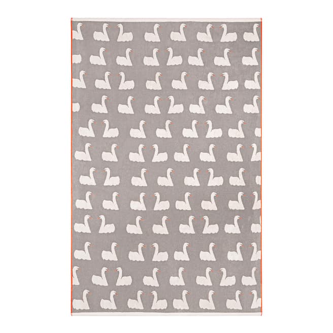 Anorak Kissing Swans Bath Sheet, Grey