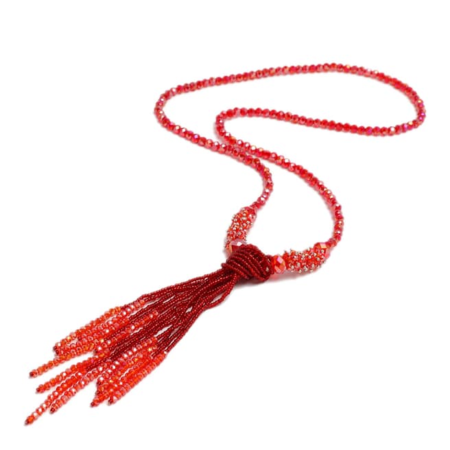 Amrita Singh Red Shirin Tassel Necklace
