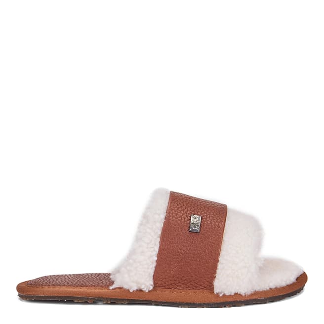 Australia Luxe Collective Brown Curly Shearling Muchas Open Toe Slipper