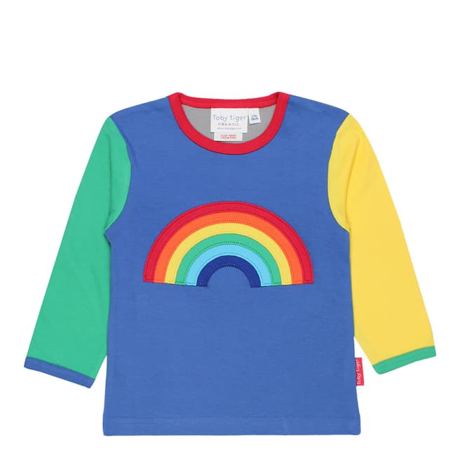 Toby Tiger Multicoloured Rainbow Applique T-Shirt