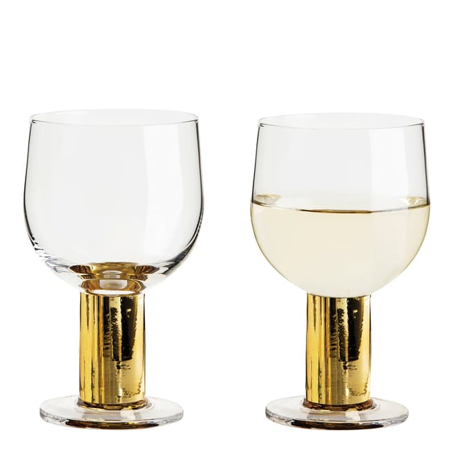 Sagaform Set of 2 Gold Club Wine Glasses