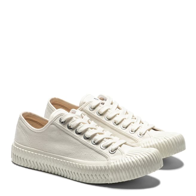 Excelsior All White Canvas Low Top Sneakers