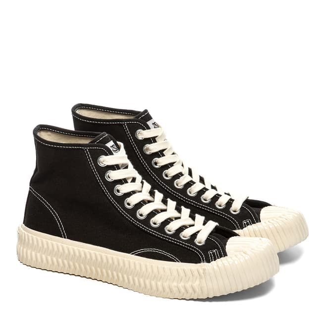 Excelsior Black & Off White Sole Canvas Hi Top Sneakers