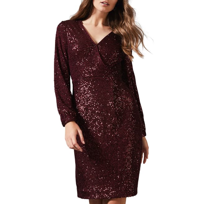 Phase Eight Red Kalena Sequin Dress