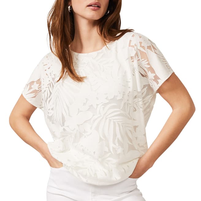 Phase Eight Ivory Carina Burnout Top