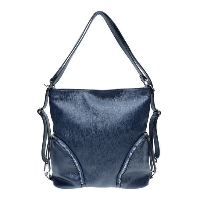 Isabella Rhea Navy Leather Shoulder Bag