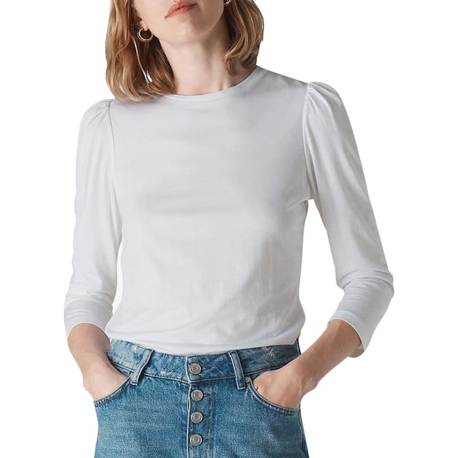 WHISTLES White Puff Sleeve Top