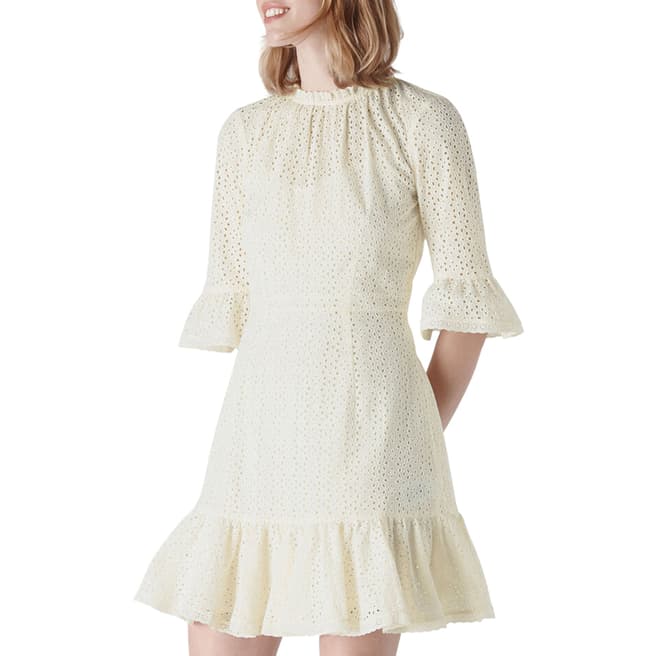 WHISTLES Ivory Augustina Broderie Cotton Dress
