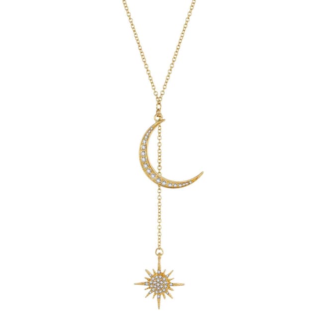 Chloe Collection by Liv Oliver 18K Rose Gold Plated Star And Moon Necklace