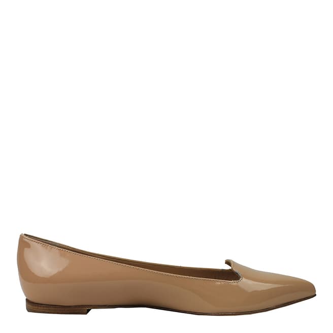 Sergio Rossi Nude Patent Leather Luxe Loafers