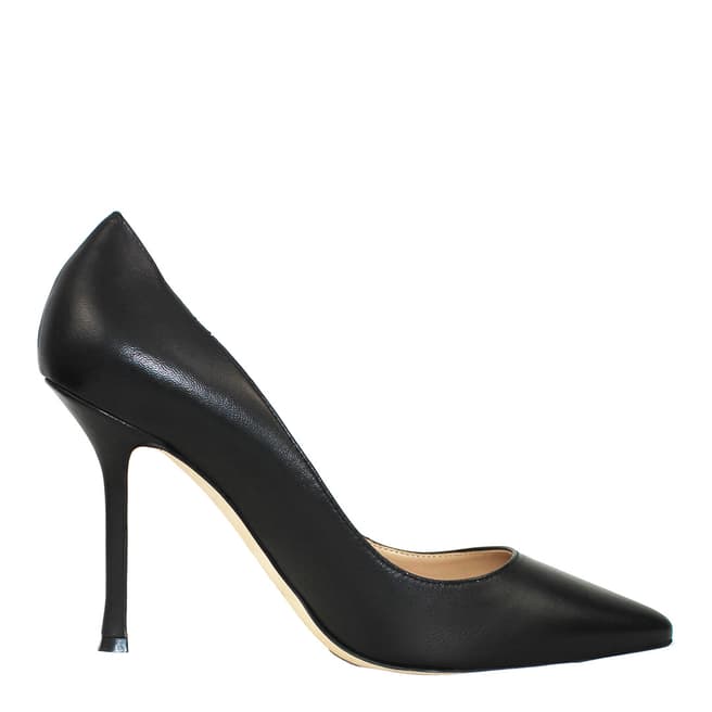 Sergio Rossi Black Leather Heeled Courts