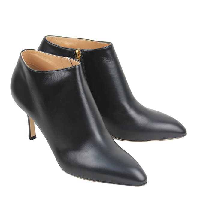 Sergio Rossi Black Calf Leather Heeled Ankle Boots