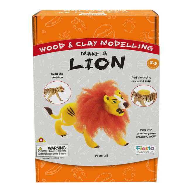 Fiesta Crafts Make A Lion-Wood & Clay Kit