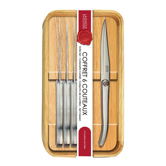 Laguiole Set of 6 Intuition Metal Knives