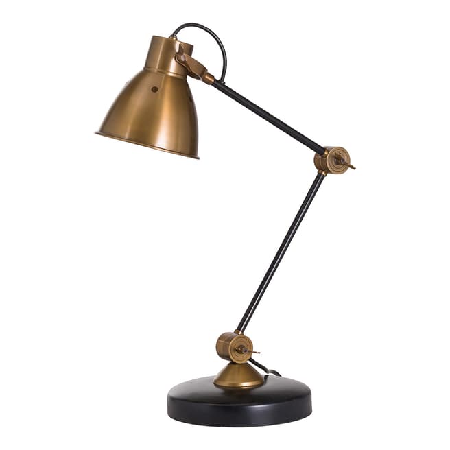 Hill Interiors Gold/Black Industrial Table Lamp
