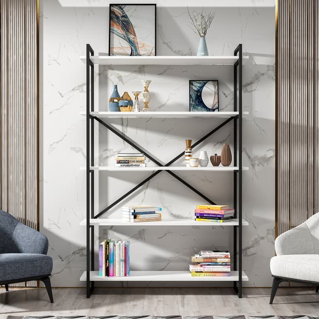 Decortie Black/White Elston Bookcase