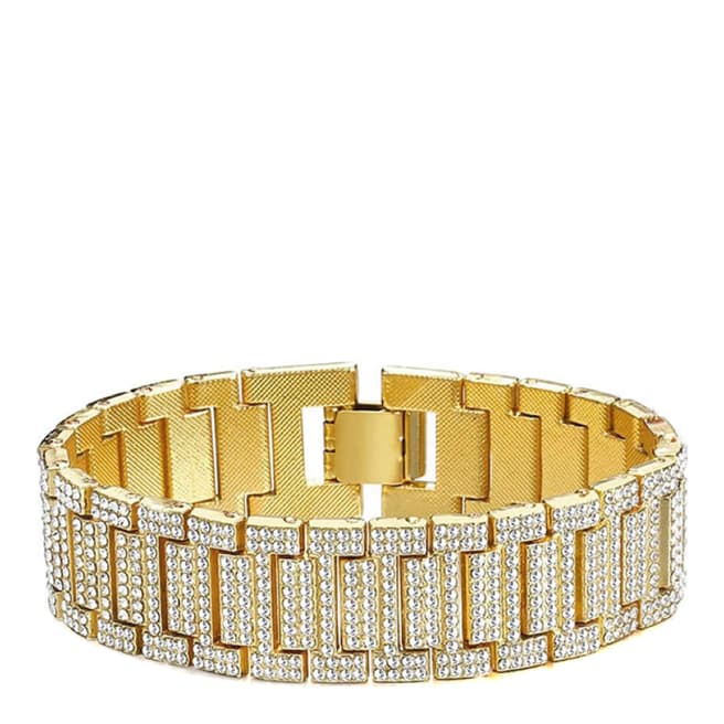 Stephen Oliver 18K Gold Plated Crystal Link Bracelet
