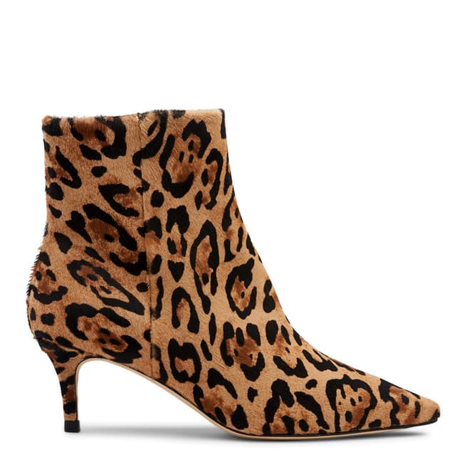 L K Bennett Leopard Tamara Low Pointed Boots