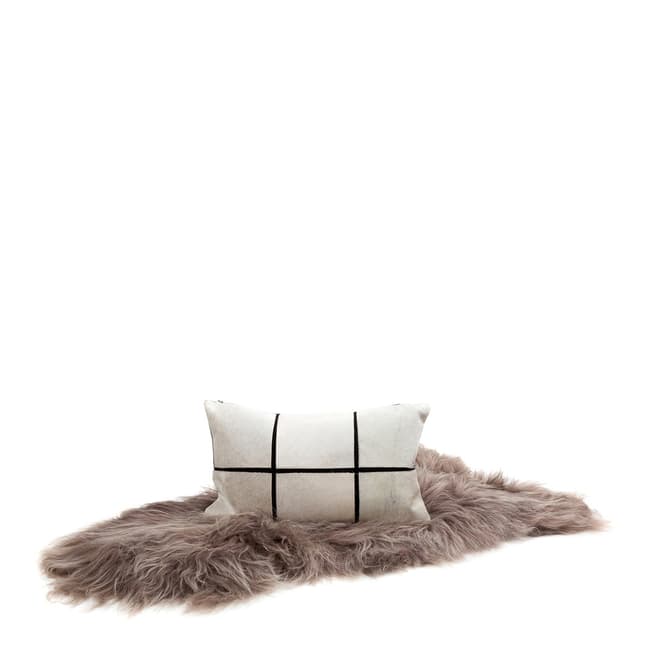 AUSKIN Parcele Cowhide Cushion 30x50cm, White/Black