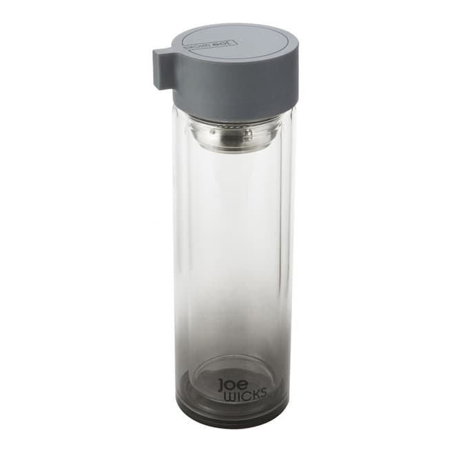 Joe Wicks Joe Wicks Hydration 350ml Crystal Glass Water Bottle Grey