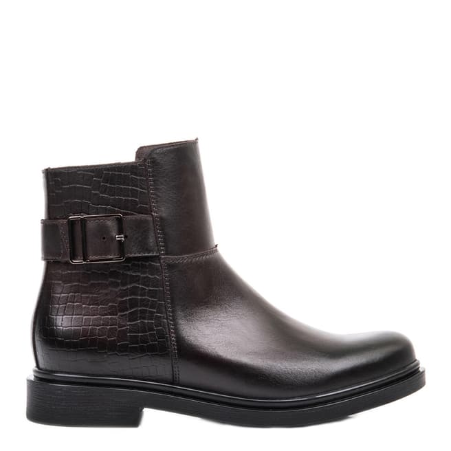 Belwest Dark Brown Leather Classic Ankle Boots